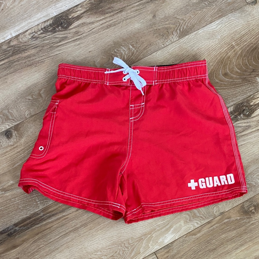 Red Lifeguard Swim Shorts